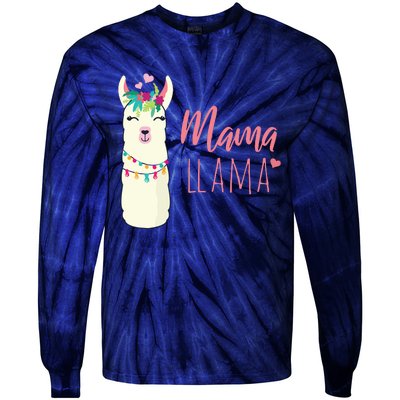 Womens Mama Llama Tie-Dye Long Sleeve Shirt