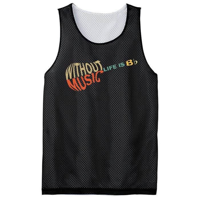 Without Music Life Would B Flat Music Guitar Mesh Reversible Basketball Jersey Tank