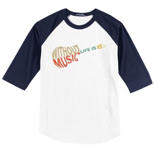 Without Music Life Would B Flat Music Guitar Baseball Sleeve Shirt