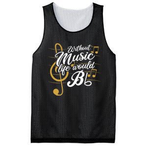 Without Music Life Would B Flat Ii Funny Music Quotes Mesh Reversible Basketball Jersey Tank