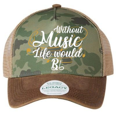 Without Music Life Would B Flat Ii Funny Music Quotes Lover Legacy Tie Dye Trucker Hat