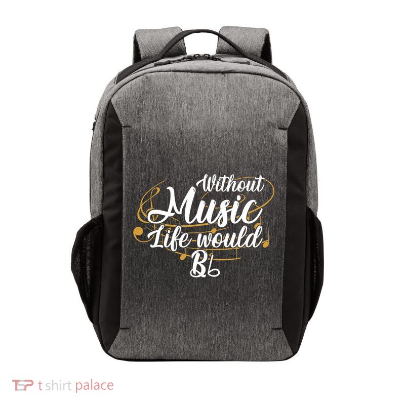Without Music Life Would B Flat Ii Funny Music Quotes Lover Vector Backpack