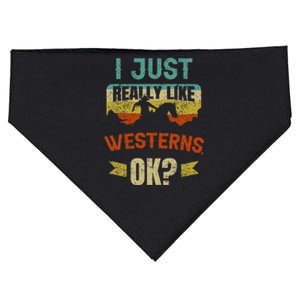 Western Movie Lover Gift I Just Really Like Westerns Ok USA-Made Doggie Bandana