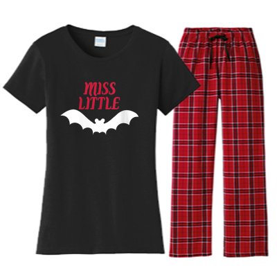 Wo Miss Little Batwoman Halloween Costume Batty Scary Women's Flannel Pajama Set