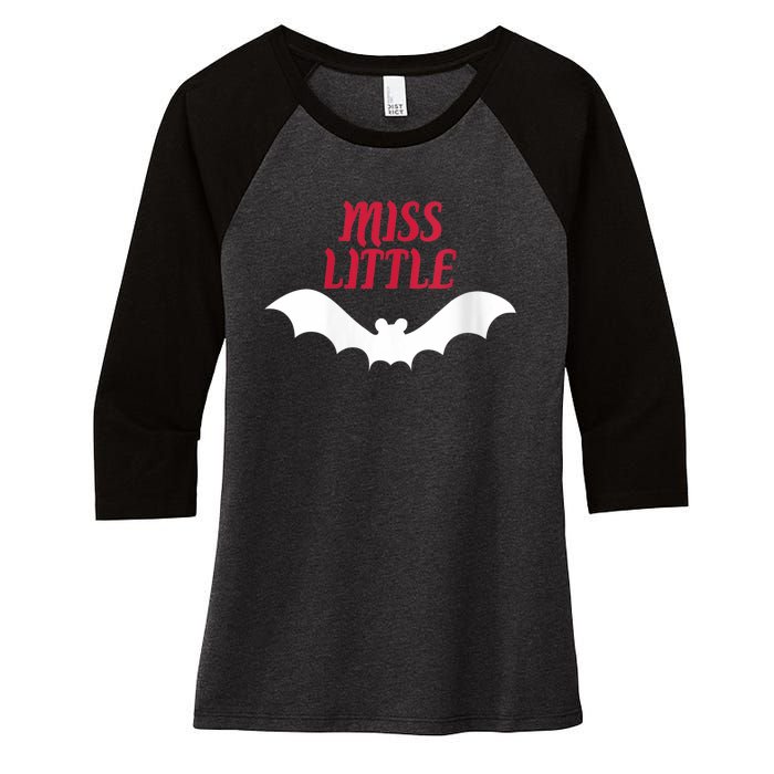 Wo Miss Little Batwoman Halloween Costume Batty Scary Women's Tri-Blend 3/4-Sleeve Raglan Shirt