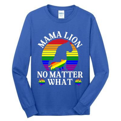 Wo Mama Lion No Matter What Lgbt Pride Support Rainbow Gift Tall Long Sleeve T-Shirt