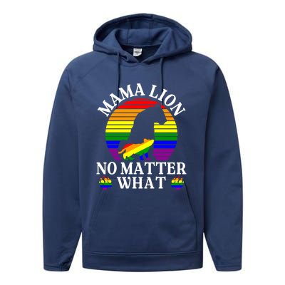 Wo Mama Lion No Matter What Lgbt Pride Support Rainbow Gift Performance Fleece Hoodie