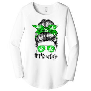 Weed Mom Life Smoker Pot Leaf Cannabis Marijuana Stoner 420 Women's Perfect Tri Tunic Long Sleeve Shirt