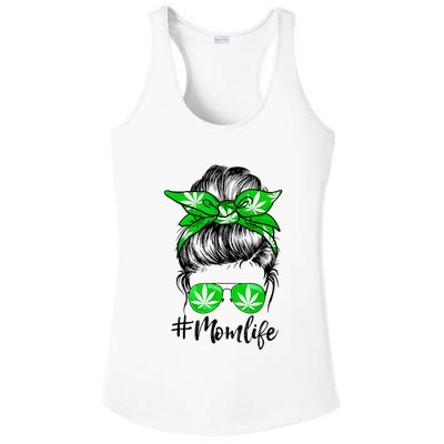 Weed Mom Life Smoker Pot Leaf Cannabis Marijuana Stoner 420 Ladies PosiCharge Competitor Racerback Tank
