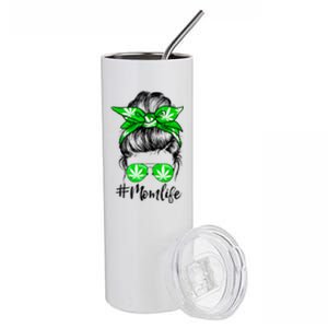 Weed Mom Life Smoker Pot Leaf Cannabis Marijuana Stoner 420 Stainless Steel Tumbler