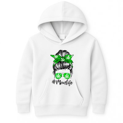 Weed Mom Life Smoker Pot Leaf Cannabis Marijuana Stoner 420 Kids Hoodie
