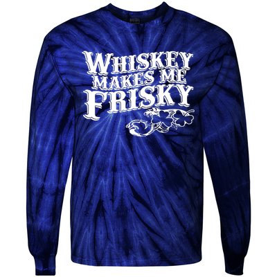 Whiskey Makes Me Frisky Men Women Casual Graphical Dress Tie-Dye Long Sleeve Shirt