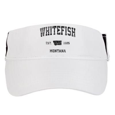 Whitefish Montana Mt Vintage Sports Design Black Print Adult Drive Performance Visor