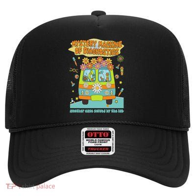 Women Mystery Machine Of Diagnostics Lab Tech Lab Week 2025  High Crown Mesh Back Trucker Hat