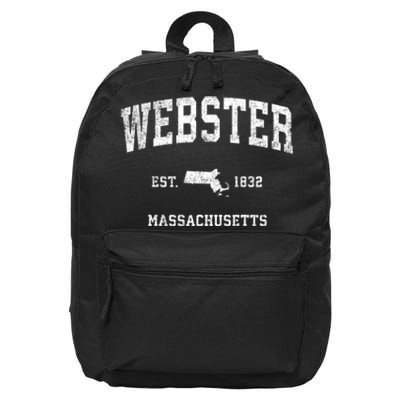 Webster Massachusetts Ma Vintage Athletic Sports 16 in Basic Backpack