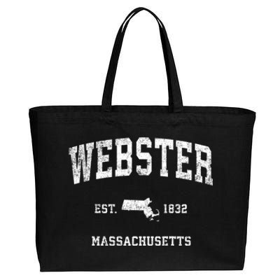 Webster Massachusetts Ma Vintage Athletic Sports Cotton Canvas Jumbo Tote