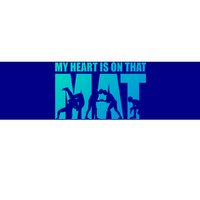 Wrestling Mother My Heart Is On That Mat Wrestling Gift Bumper Sticker