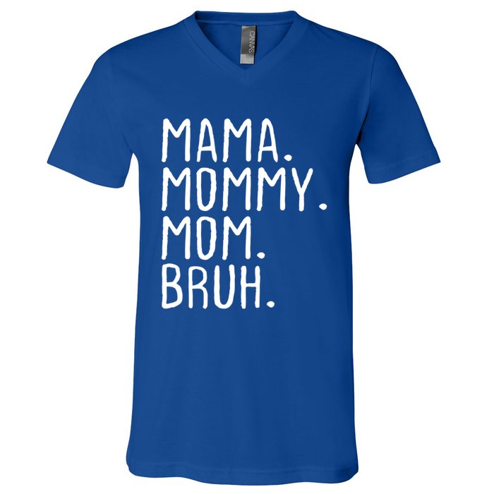 Wo Mama Mommy Mom Bruh Mommy And Me Mom Gift V-Neck T-Shirt