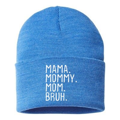 Wo Mama Mommy Mom Bruh Mommy And Me Mom Gift Sustainable Knit Beanie