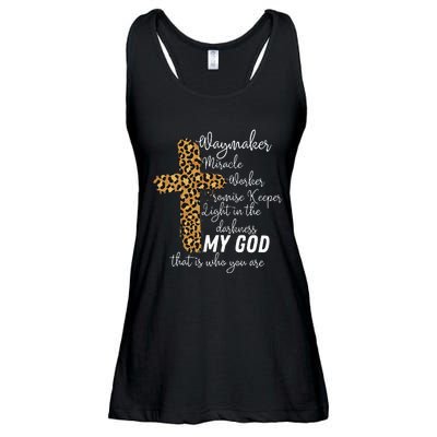 Way Maker Miracle Worker Promise Keeper Light Christian Ladies Essential Flowy Tank