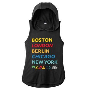 World Marathon Majors Sportiqe Ladies PosiCharge Tri-Blend Wicking Draft Hoodie Tank