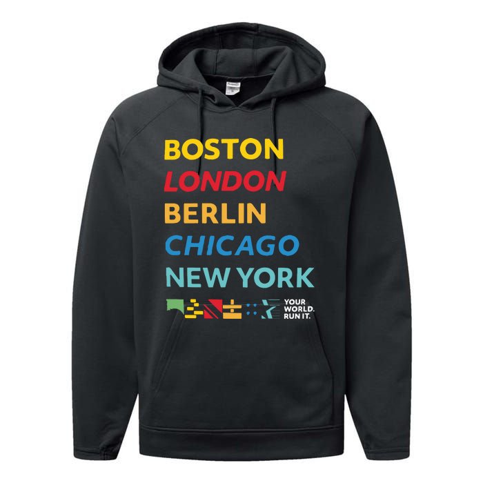 World Marathon Majors Sportiqe Performance Fleece Hoodie