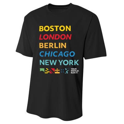 World Marathon Majors Sportiqe Performance Sprint T-Shirt