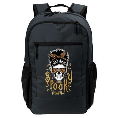 Witchy Mama Messy Bun Halloween Skull Witch Mom Spooky Bats Gift Daily Commute Backpack