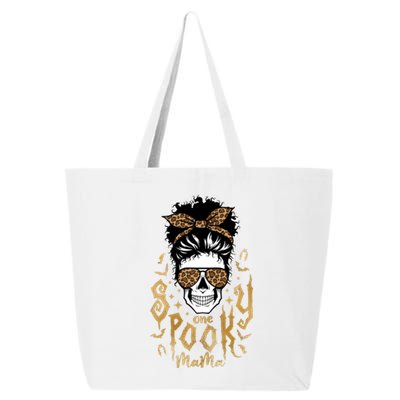 Witchy Mama Messy Bun Halloween Skull Witch Mom Spooky Bats Gift 25L Jumbo Tote