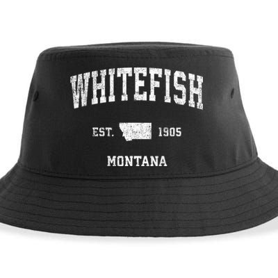 Whitefish Montana Mt Vintage Sports Sustainable Bucket Hat