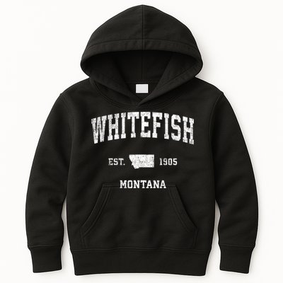 Whitefish Montana Mt Vintage Sports Kids Hoodie