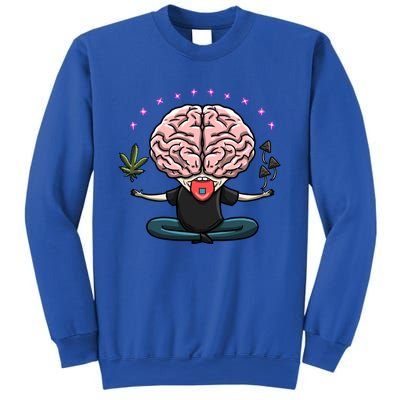 Weed Magic Mushroom Yoga Brain 420 Psychedelic Stoner Gift Sweatshirt