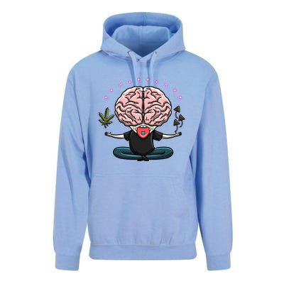 Weed Magic Mushroom Yoga Brain 420 Psychedelic Stoner Gift Unisex Surf Hoodie