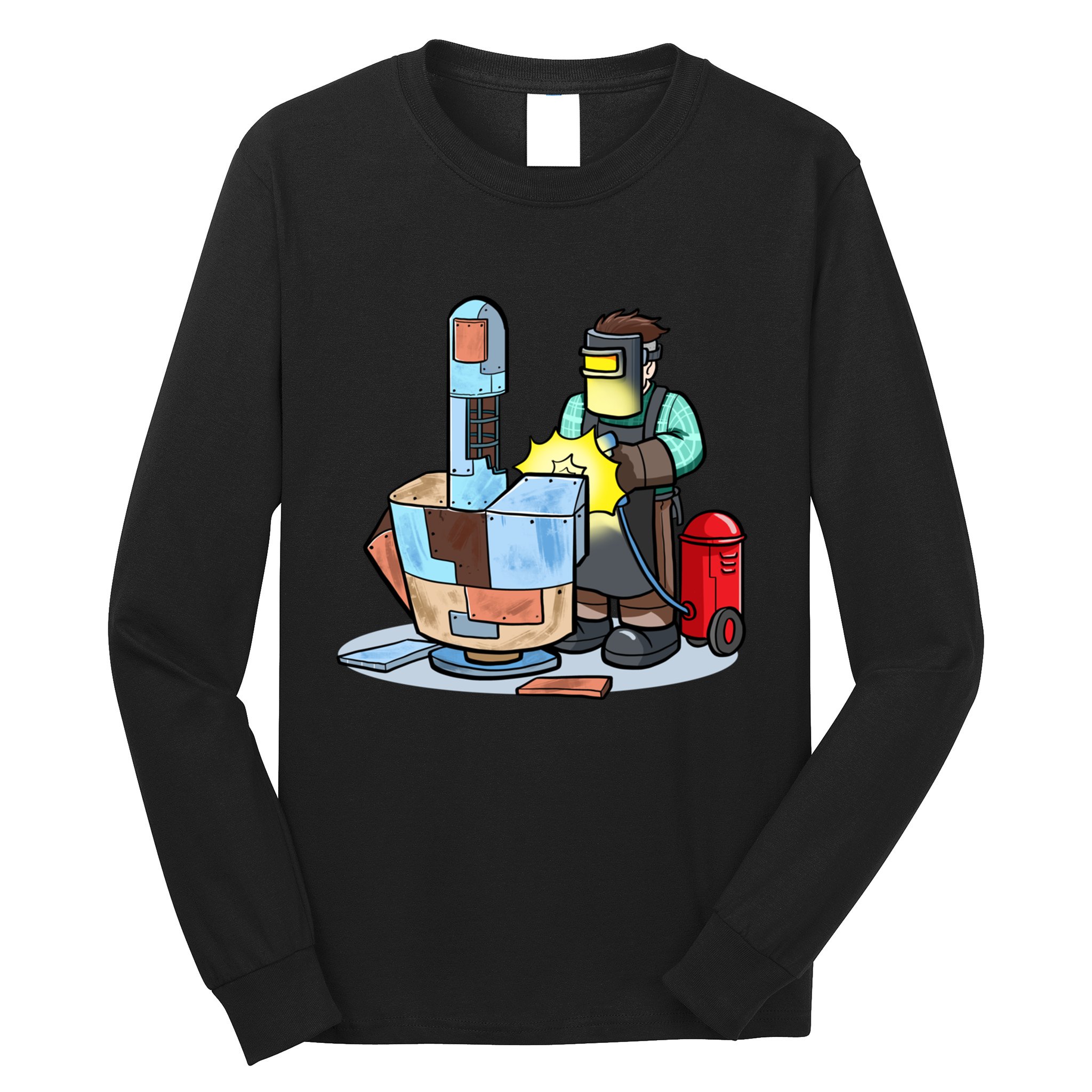Welding Metal Middle Finger Welder Long Sleeve Shirt
