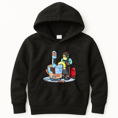 Welding Metal Middle Finger Welder Kids Hoodie