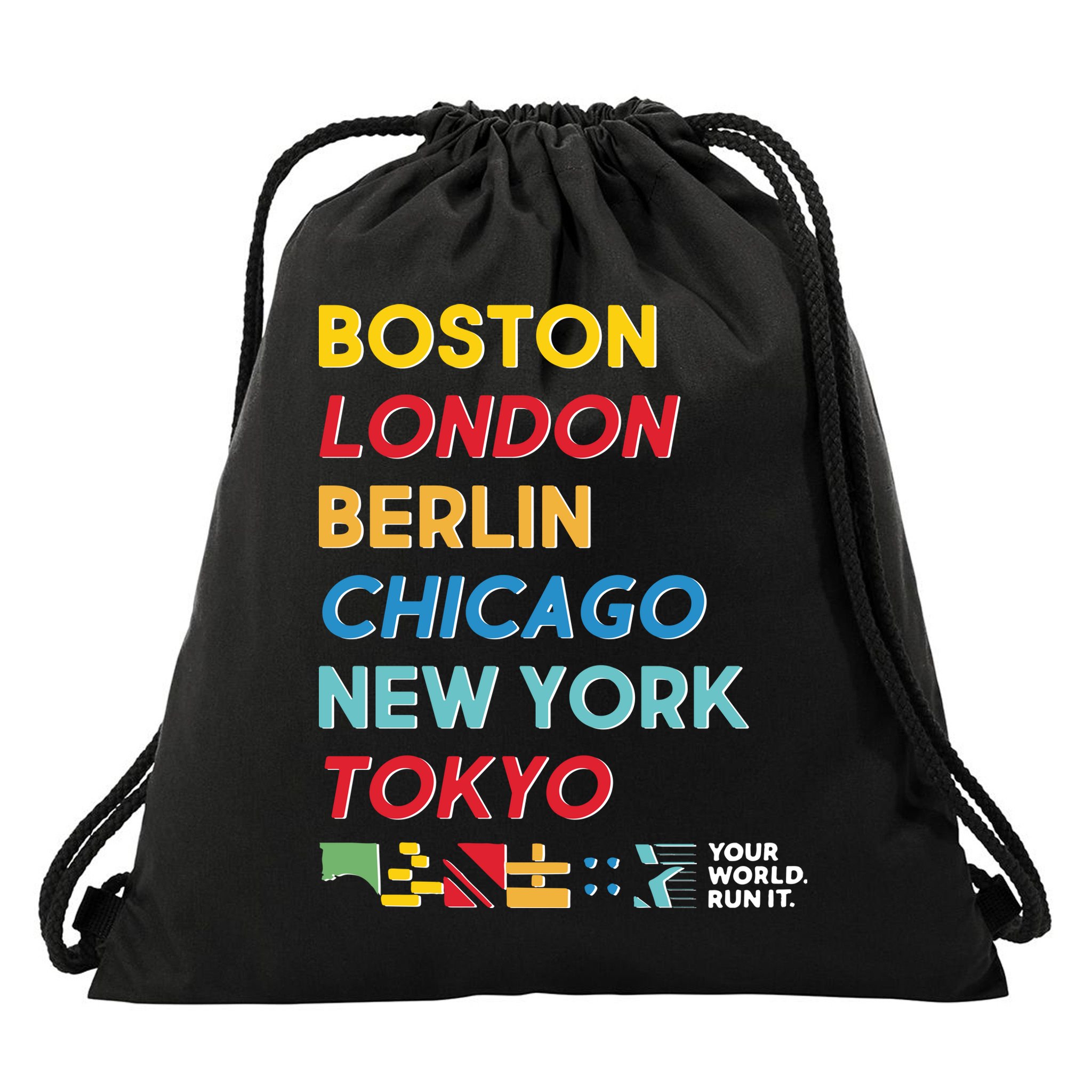 World Marathon Majors Sportiqe Drawstring Bag