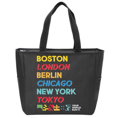 World Marathon Majors Sportiqe Zip Tote Bag