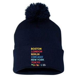 World Marathon Majors Sportiqe Pom Pom 12in Knit Beanie