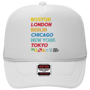 World Marathon Majors Sportiqe High Crown Mesh Back Trucker Hat