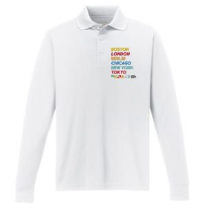 World Marathon Majors Sportiqe Performance Long Sleeve Polo