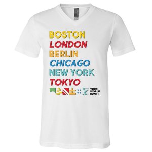 World Marathon Majors Sportiqe V-Neck T-Shirt