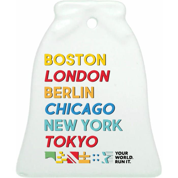 World Marathon Majors Sportiqe Ceramic Bell Ornament