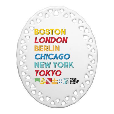 World Marathon Majors Sportiqe Ceramic Oval Ornament