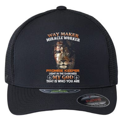 Way Maker Miracle Worker Promise Keeper Light Jesus Lion Flexfit Unipanel Trucker Cap