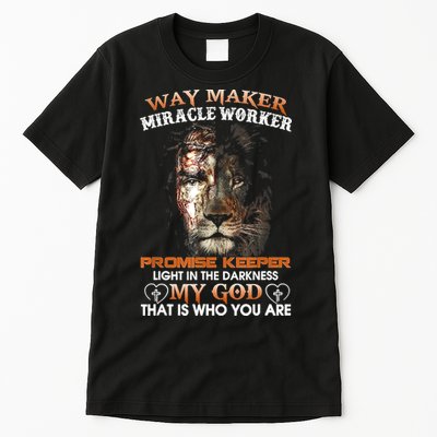 Way Maker Miracle Worker Promise Keeper Light Jesus Lion Tall T-Shirt