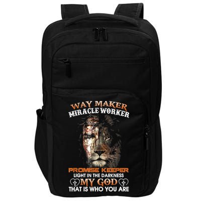 Way Maker Miracle Worker Promise Keeper Light Jesus Lion Impact Tech Backpack