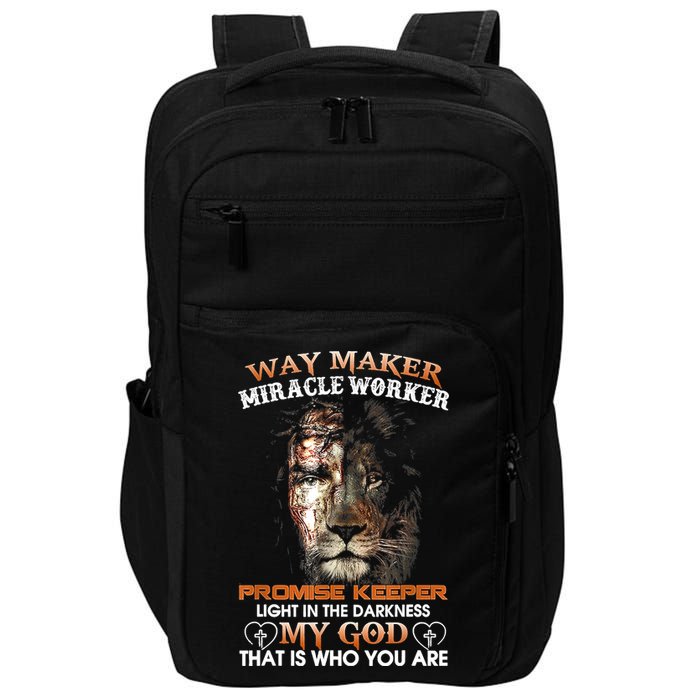 Way Maker Miracle Worker Promise Keeper Light Jesus Lion Impact Tech Backpack