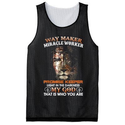 Way Maker Miracle Worker Promise Keeper Light Jesus Lion Mesh Reversible Basketball Jersey Tank