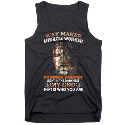 Way Maker Miracle Worker Promise Keeper Light Jesus Lion Tank Top