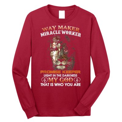 Way Maker Miracle Worker Promise Keeper Light Jesus Lion Long Sleeve Shirt